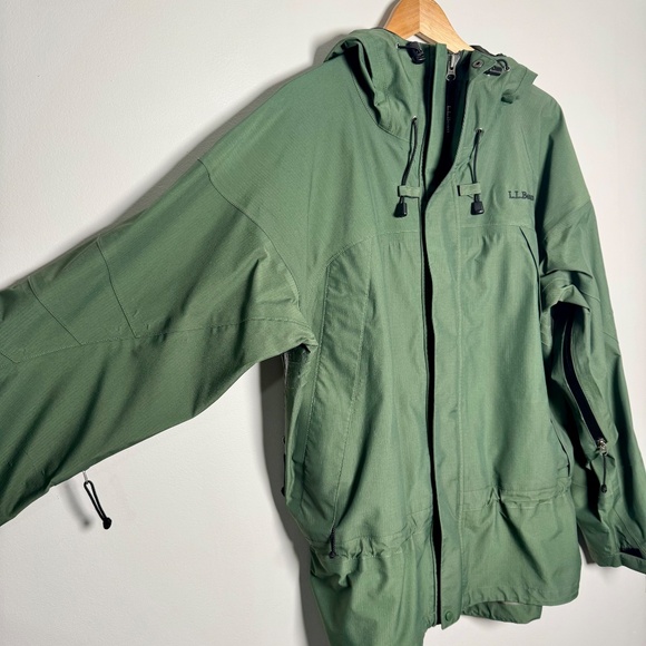 L.L. Bean Vintage Men’s Gore-Tex Mountain Army Green Softshell Jacket Sz L - Picture 1 of 14